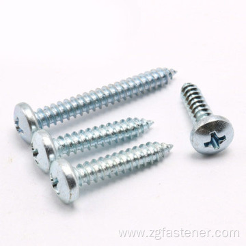 Blue white zinc Cross Recessed Pan Head Tapping Screws GB845